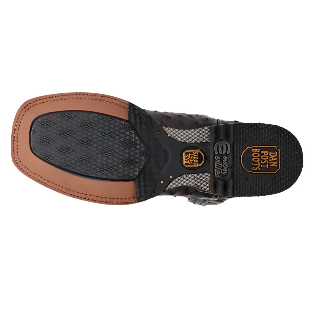 Alamosa Embroidered Ostrich Square Toe Pull On Cowboy Boots