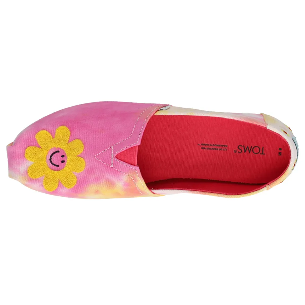 Alpargata Embroidery Tie Dye Slip On Flats