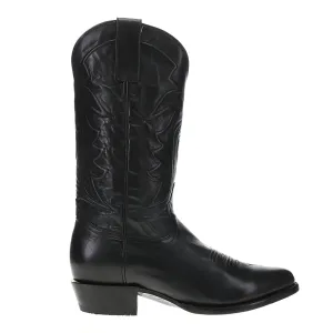 Ames Embroidered Round Toe Pull On Cowboy Boots