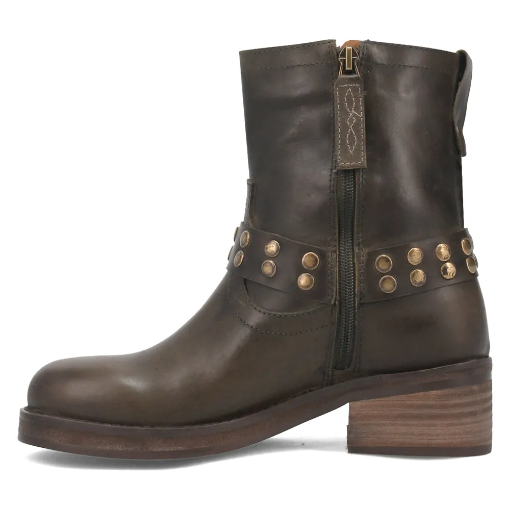 Anarchy Round Toe Zippered Cowboy Motorcycle Boots