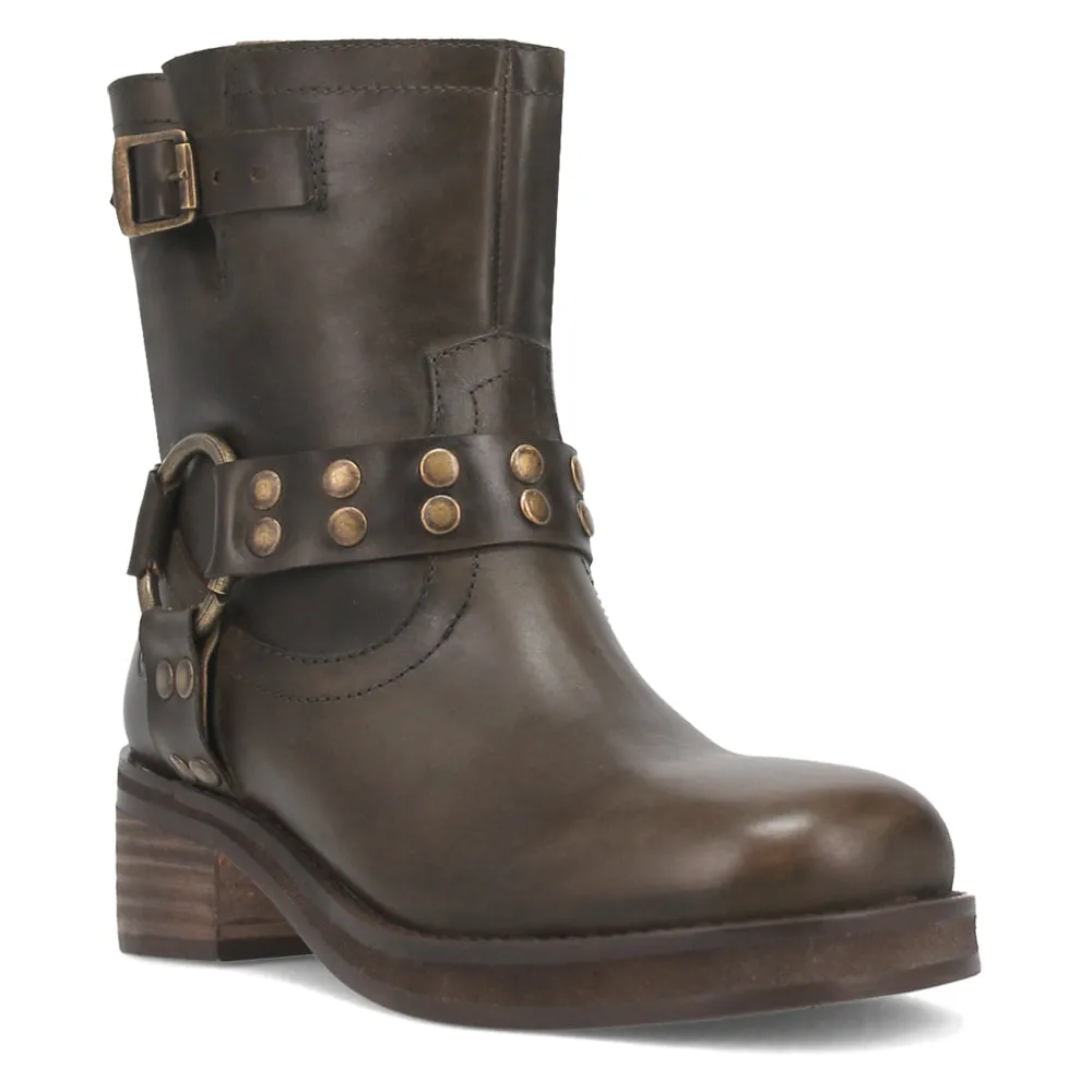Anarchy Round Toe Zippered Cowboy Motorcycle Boots
