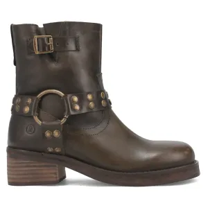 Anarchy Round Toe Zippered Cowboy Motorcycle Boots