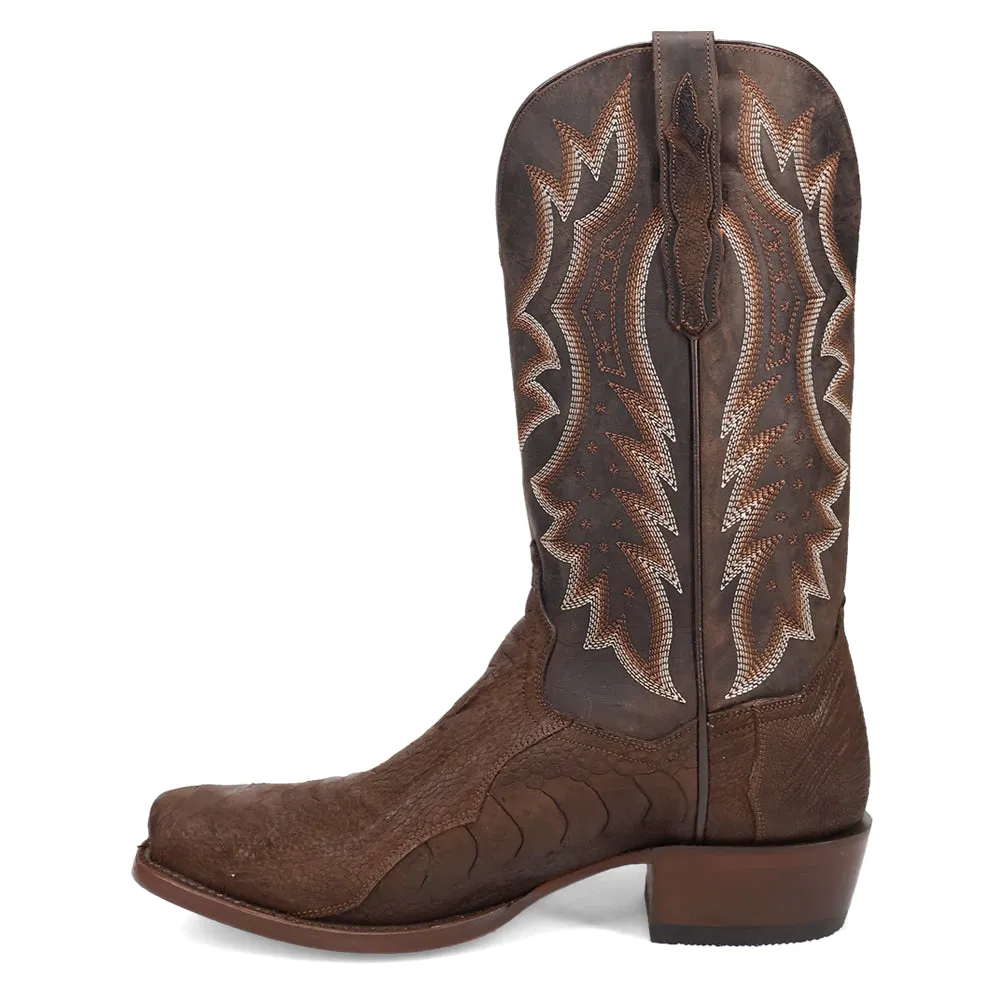 Anders Embroidered Ostrich Square Toe Cowboy Boots
