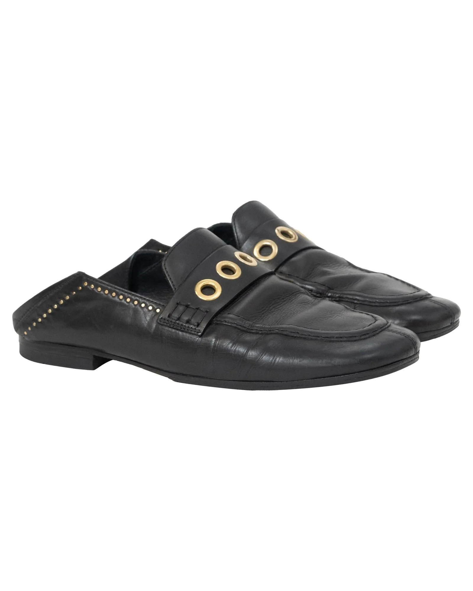 Anny Leather Loafers Studded Detail