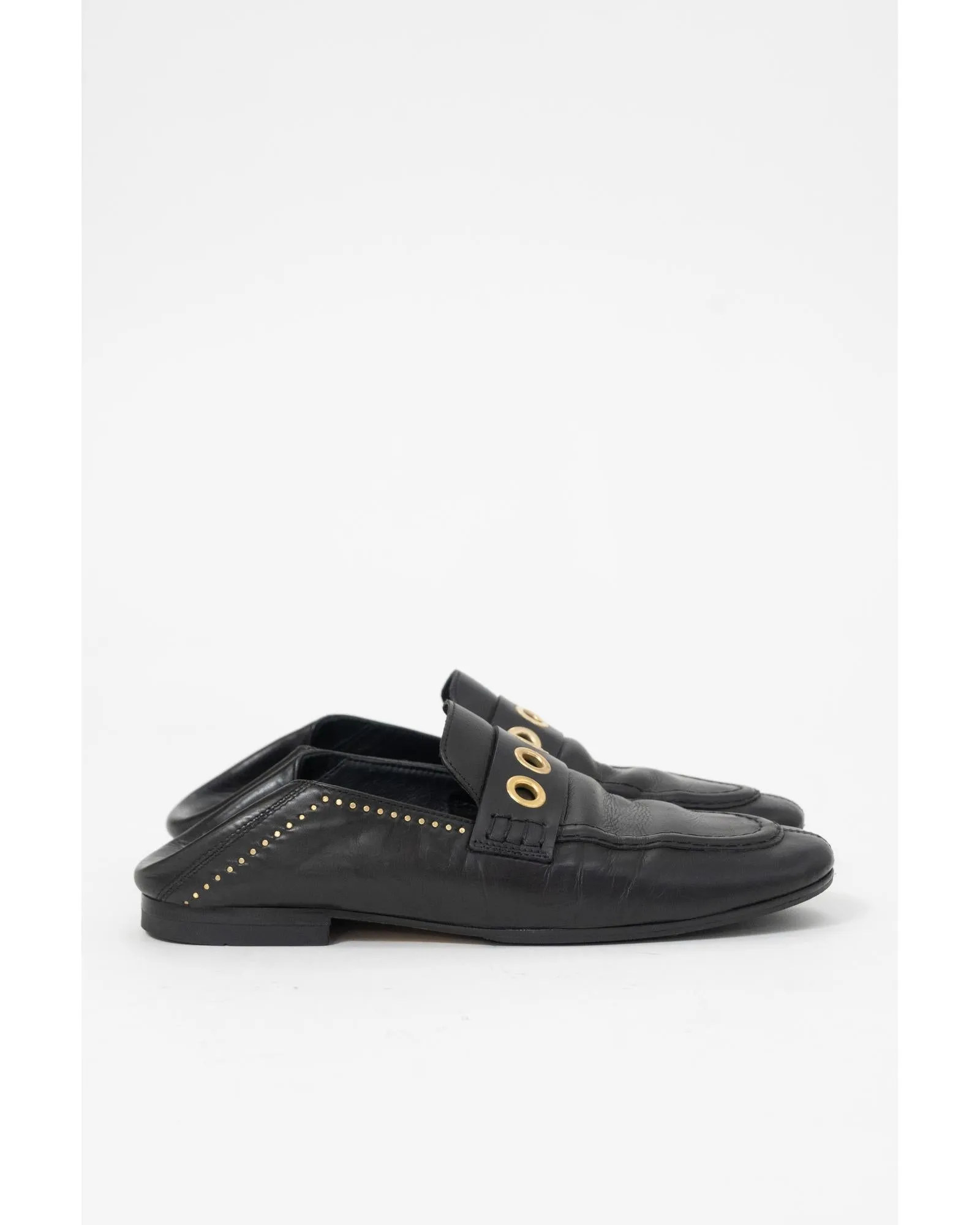 Anny Leather Loafers Studded Detail