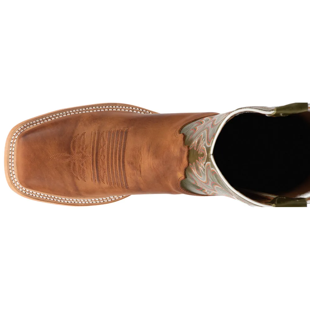 Austin 11 Inch Embroidered Square Toe Pull On Cowboy Boots
