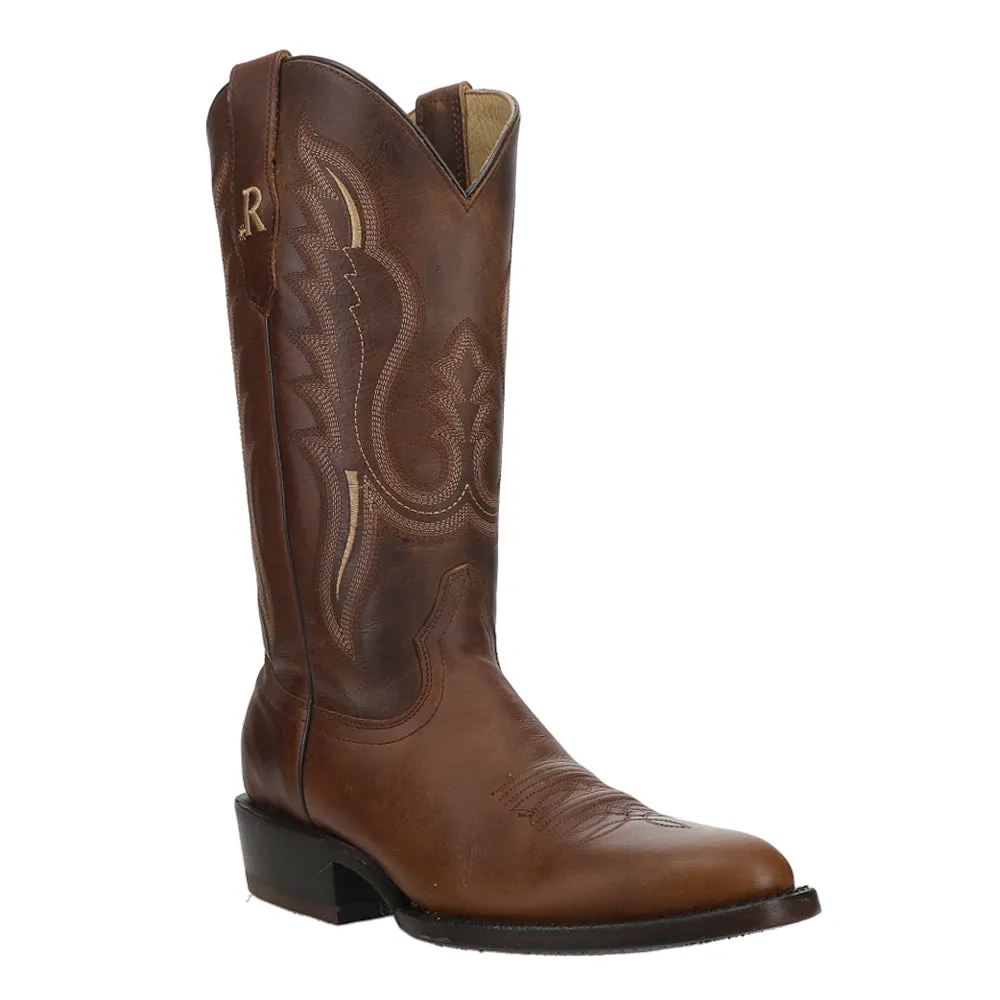 Bay Apache Embroidered Round Toe Cowboy Boots