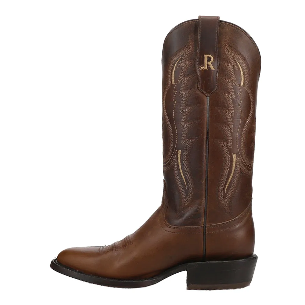 Bay Apache Embroidered Round Toe Cowboy Boots