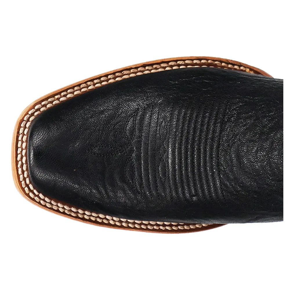 Boerne Embroidered Square Toe Cowboy Boots