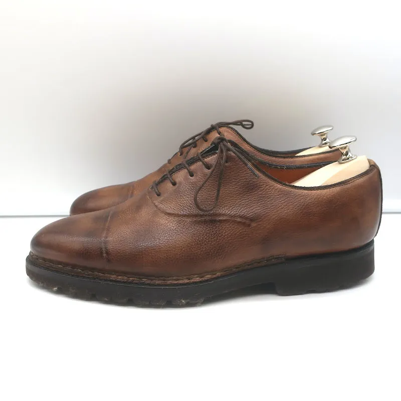 Bontoni Vittorio Lace-Up Oxfords Chocolate Brown Burnished Leather Size 8.5
