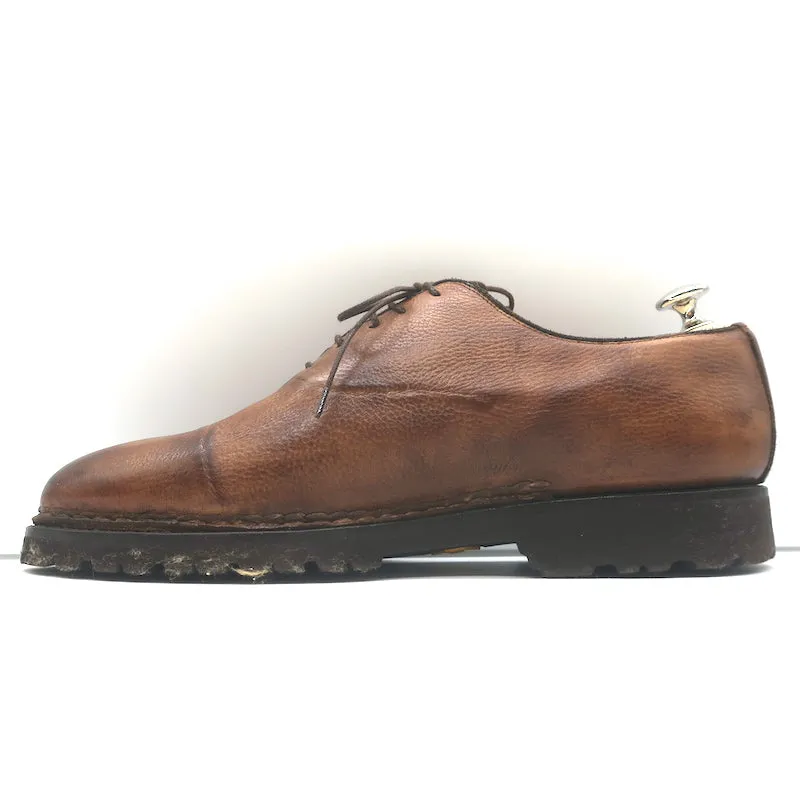 Bontoni Vittorio Lace-Up Oxfords Chocolate Brown Burnished Leather Size 8.5