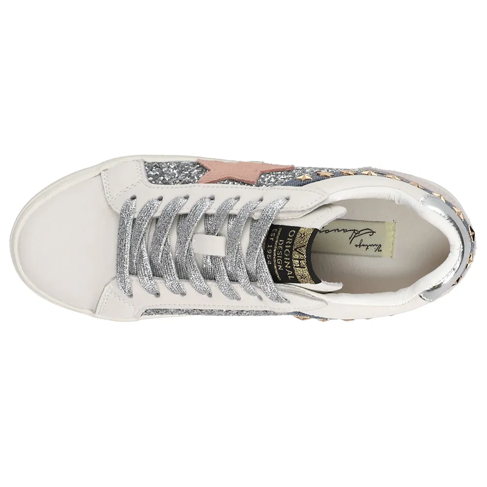 Bounce Metallic Glitter Lace Up Sneakers
