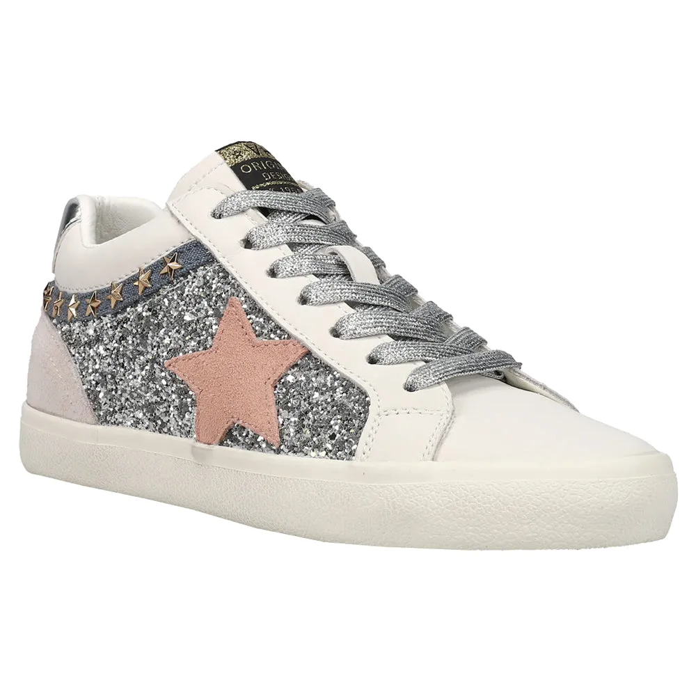 Bounce Metallic Glitter Lace Up Sneakers