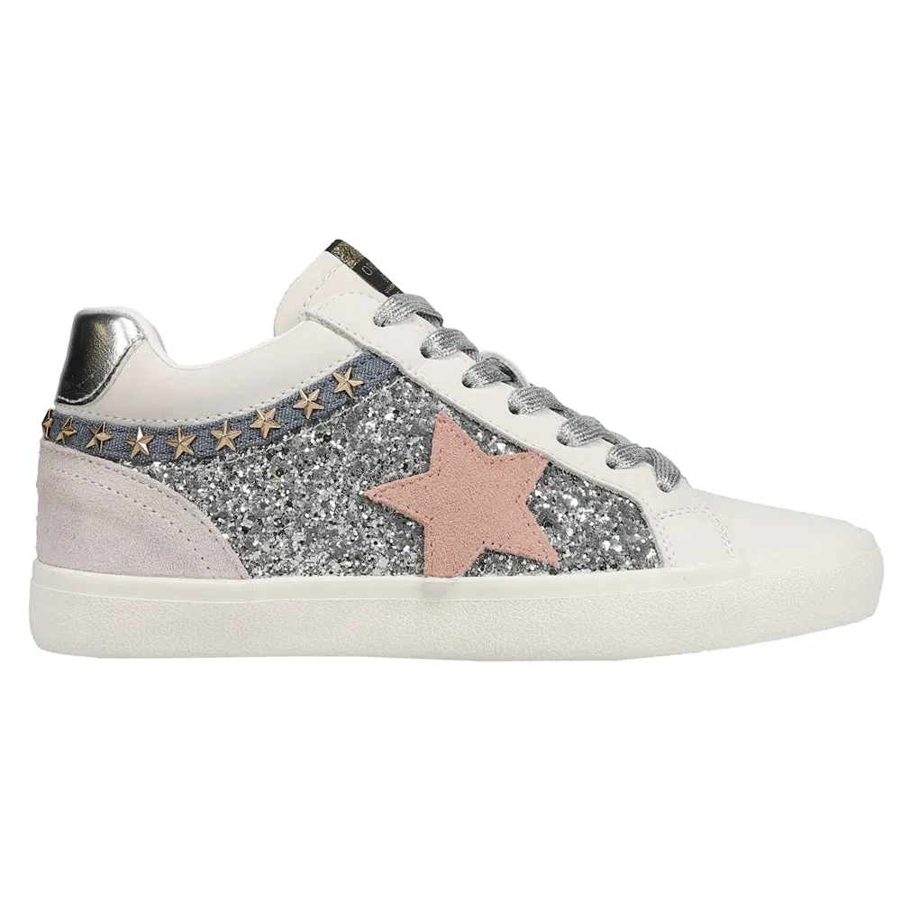 Bounce Metallic Glitter Lace Up Sneakers