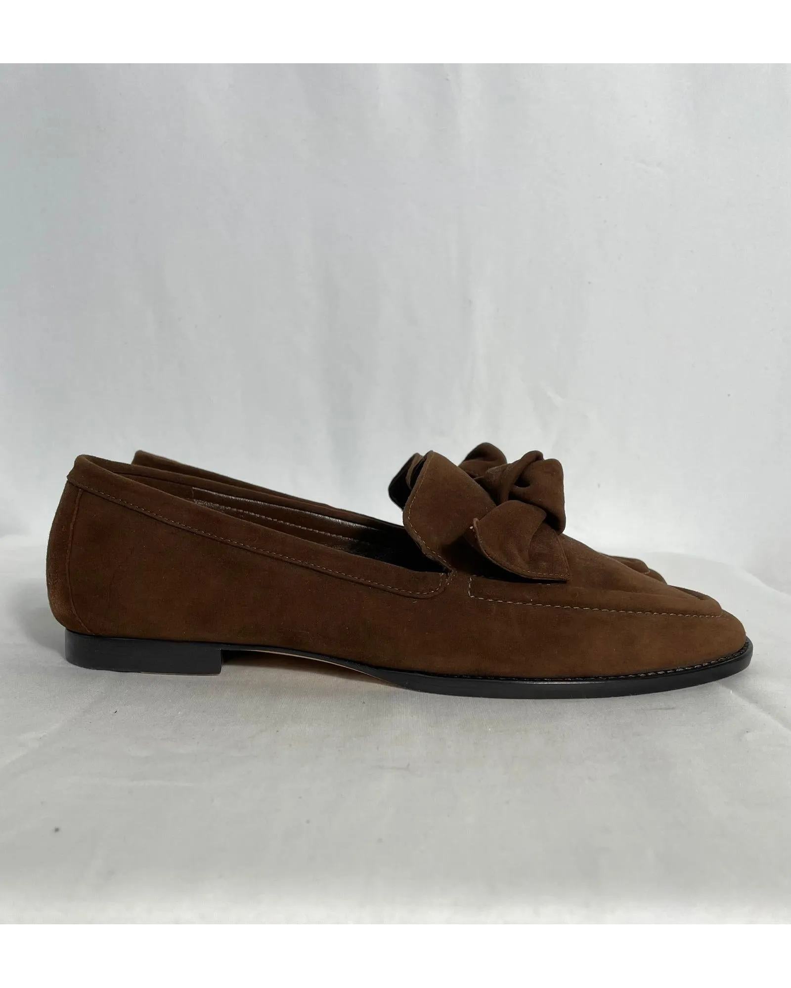 Bow Detail Suede Loafers