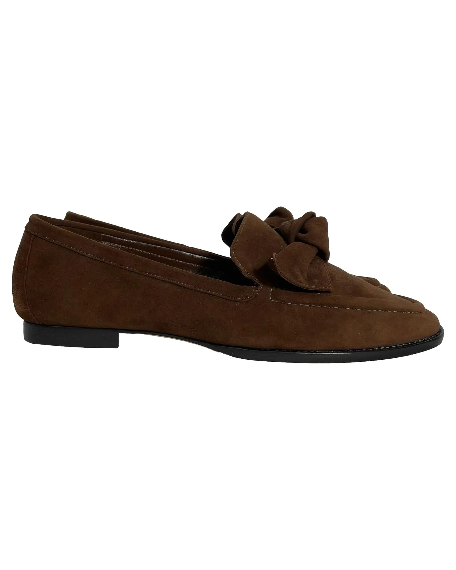 Bow Detail Suede Loafers