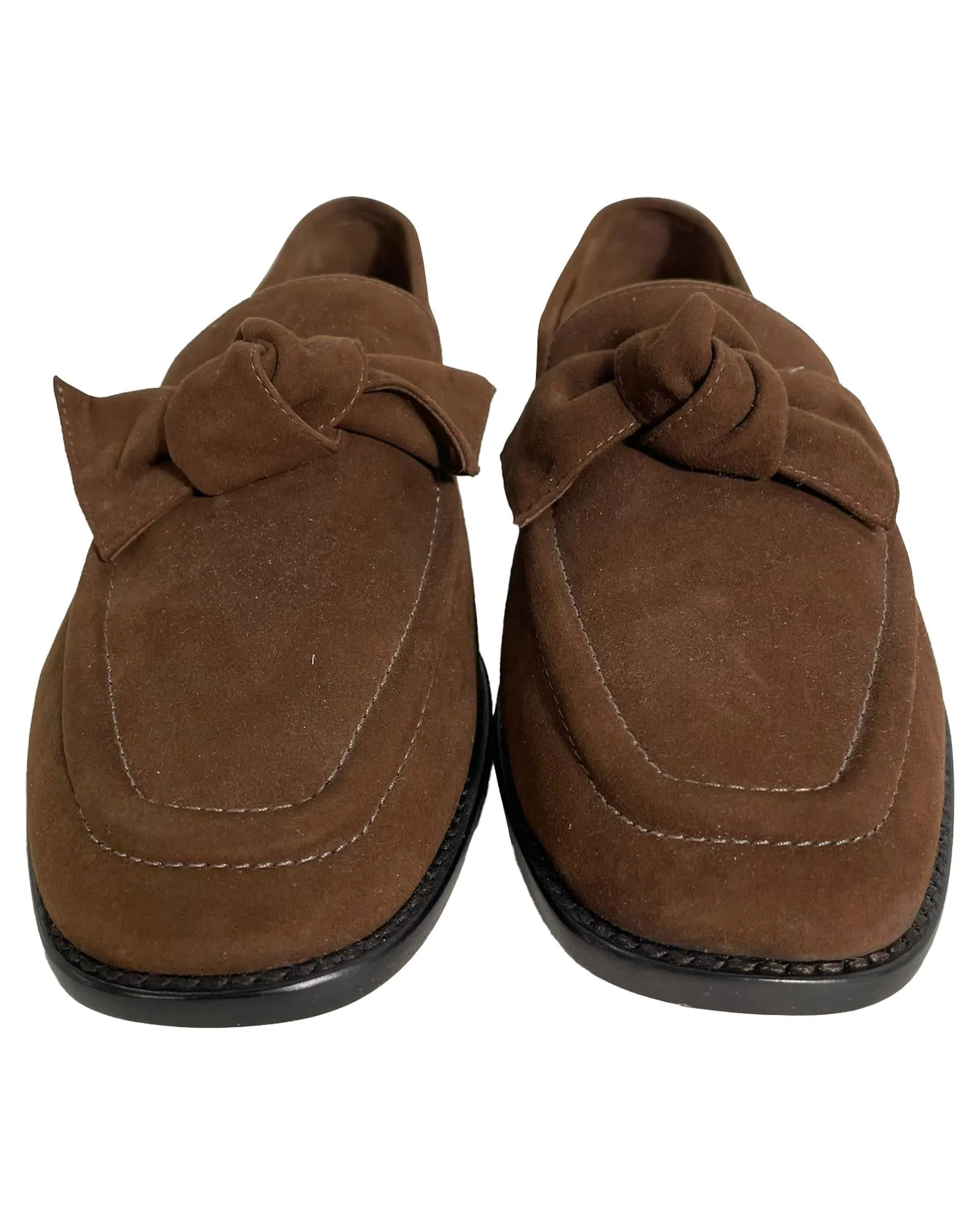 Bow Detail Suede Loafers