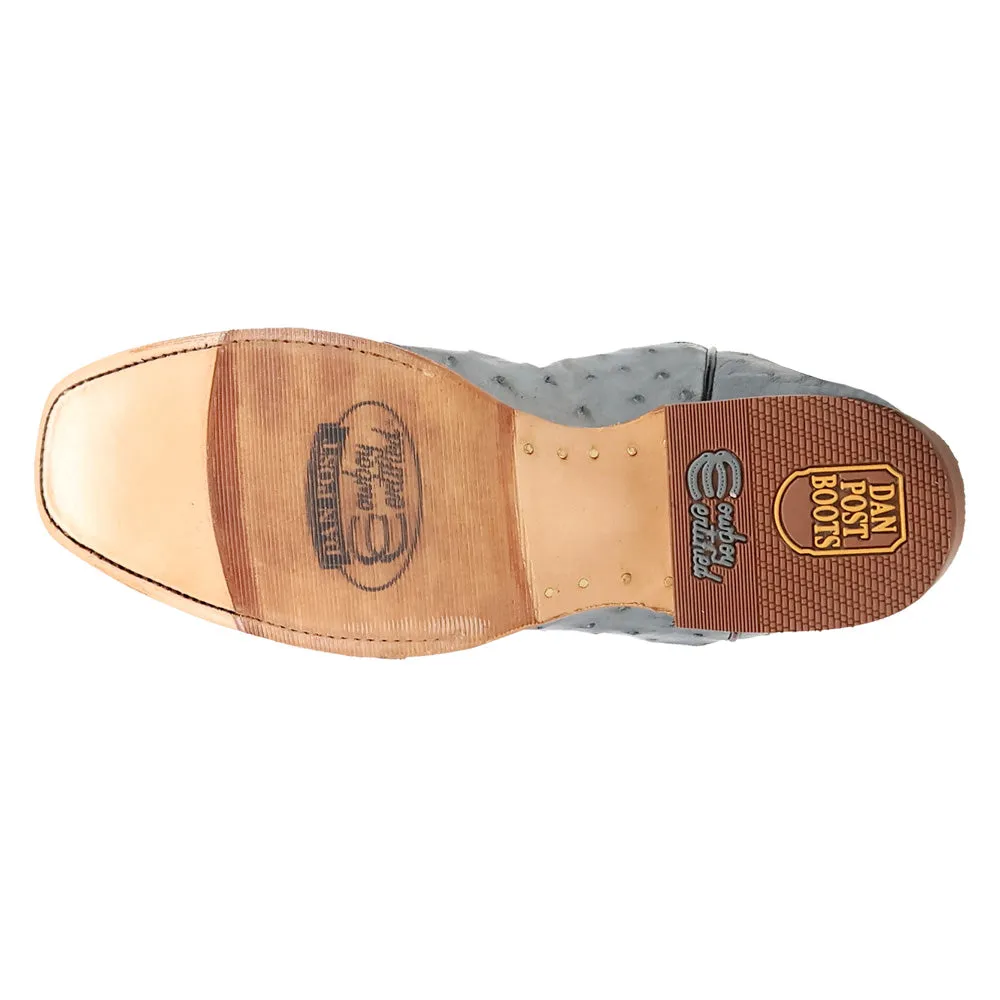 Brady Full Quill Ostrich Embroidered Square Toe Pull On Cowboy Boots