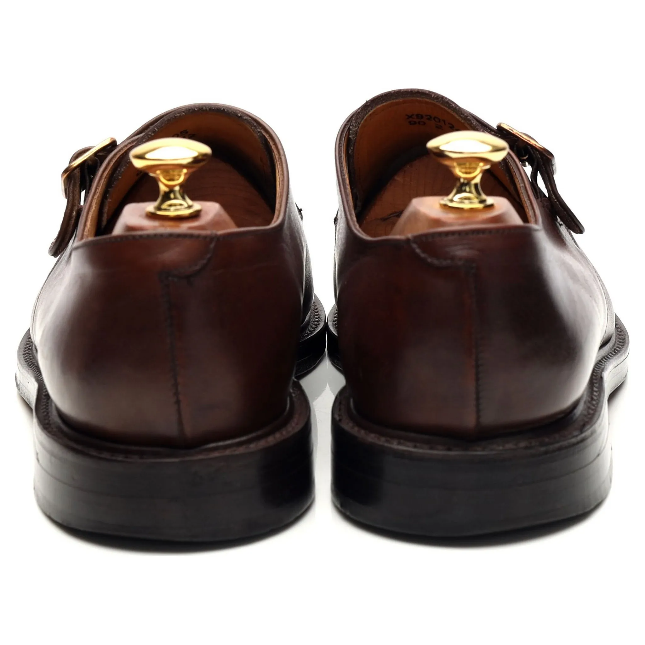 Brown Leather Split Toe Monk Strap UK 9.5 F