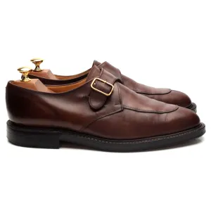 Brown Leather Split Toe Monk Strap UK 9.5 F
