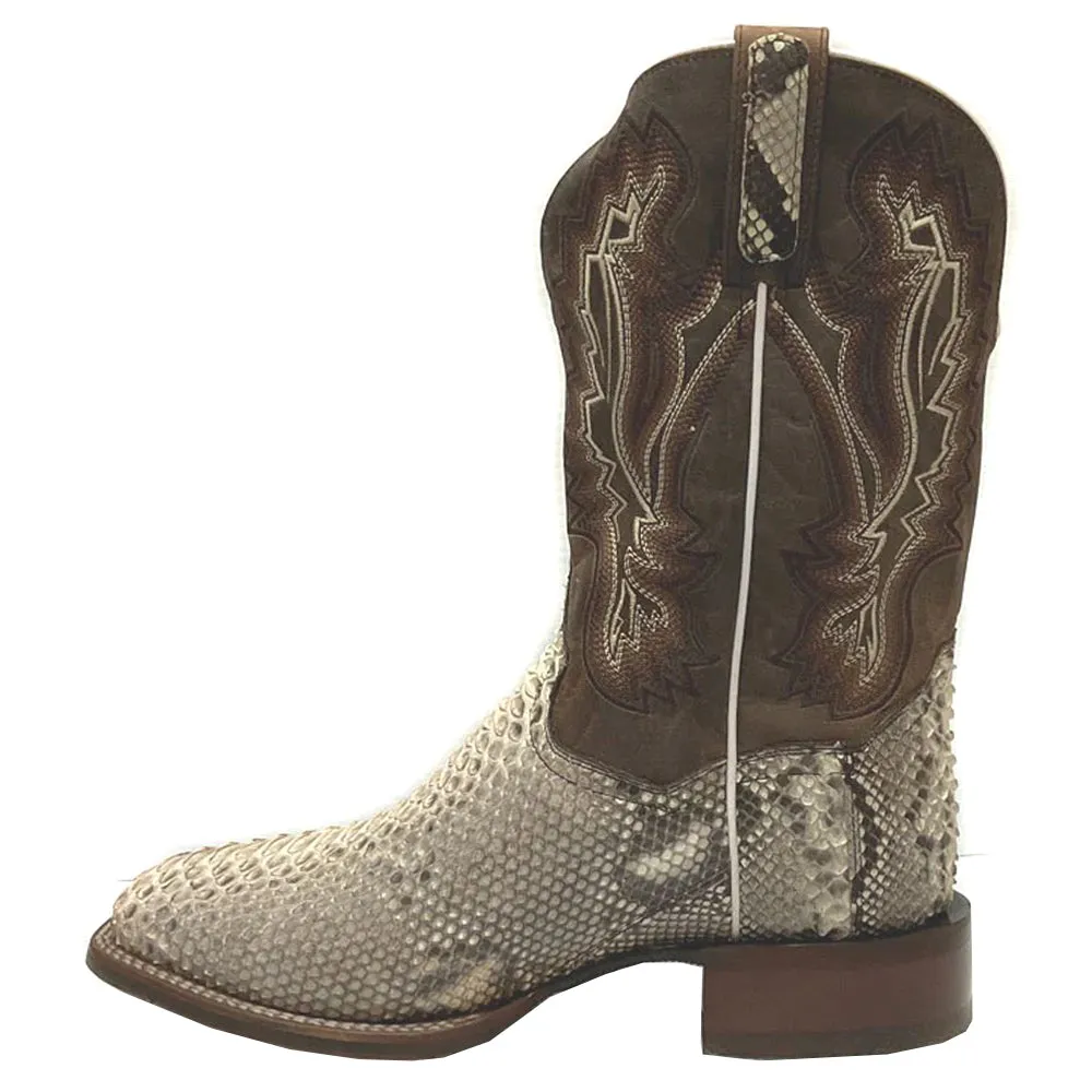 Brutus Embroidered Snake Square Toe Pull On Cowboy Boots