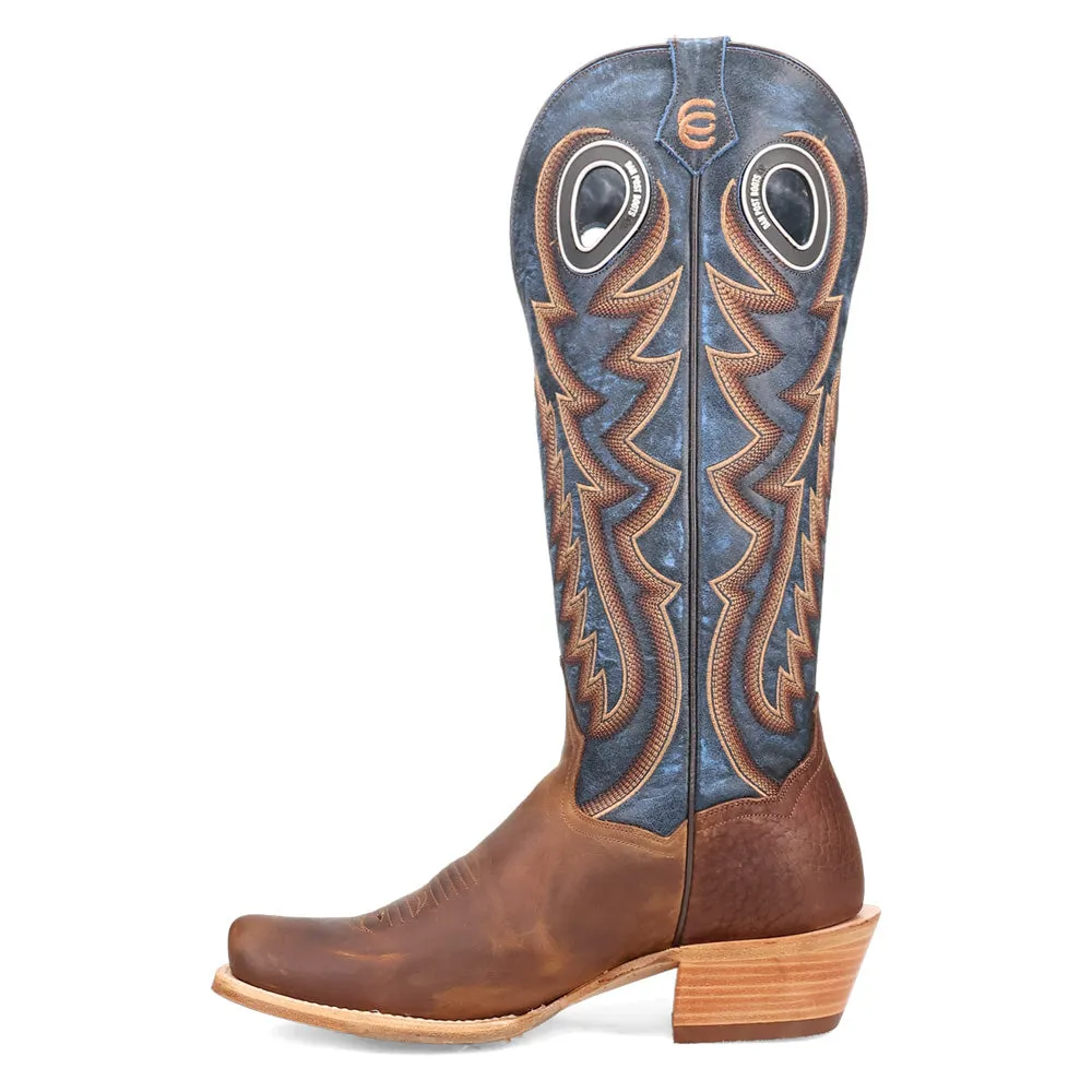 Bucky Embroidered Square Toe Pull On Cowboy Boots