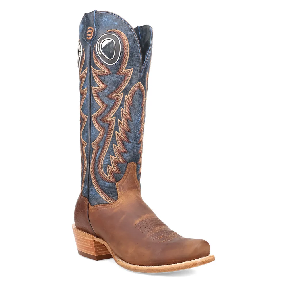 Bucky Embroidered Square Toe Pull On Cowboy Boots