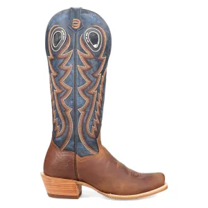 Bucky Embroidered Square Toe Pull On Cowboy Boots