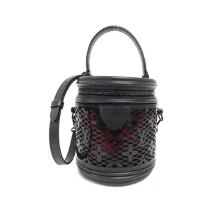 Cannes Leather Bucket Bag with Accessories