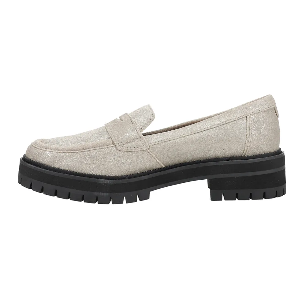 Cara Metallic Slip On Lug Sole Loafers