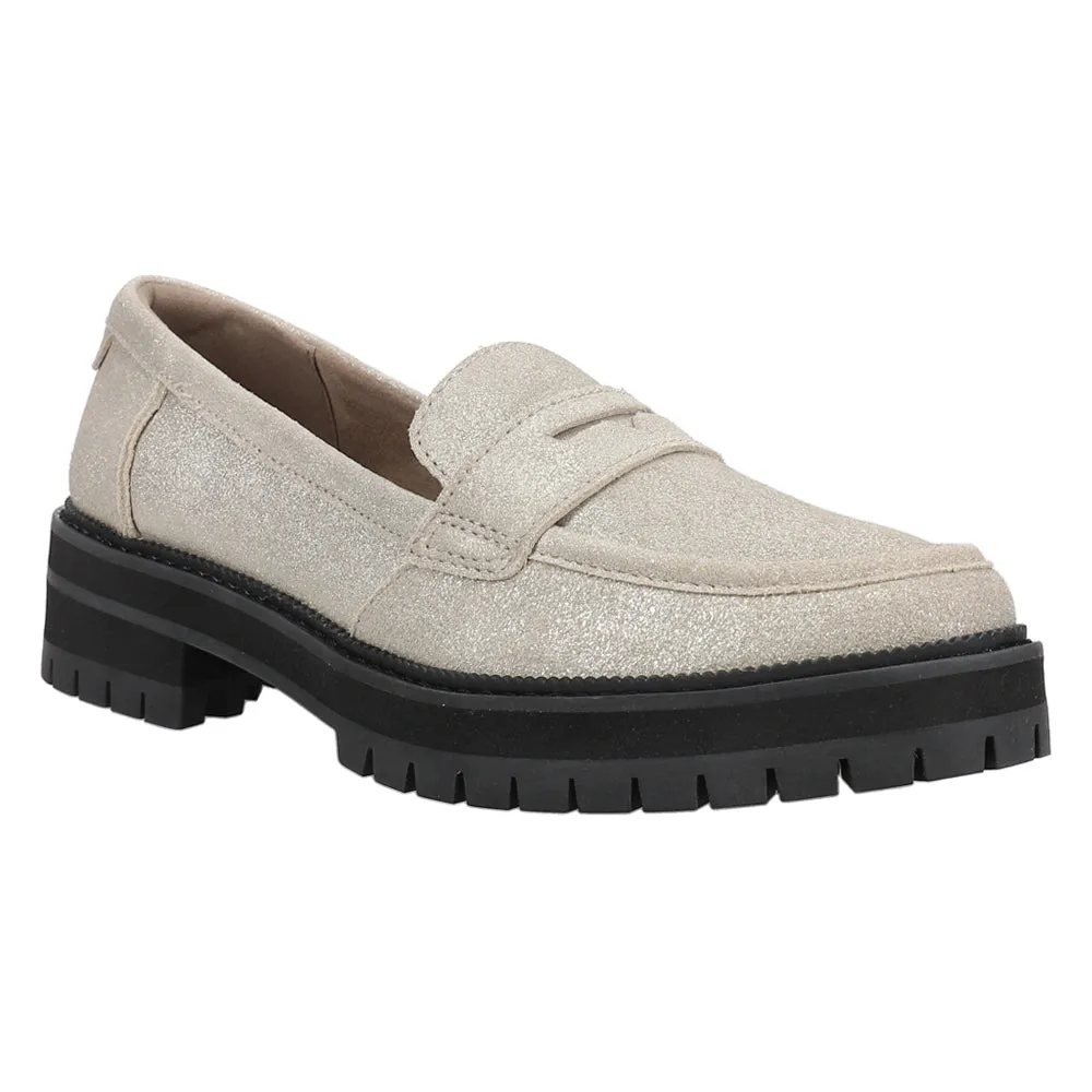 Cara Metallic Slip On Lug Sole Loafers