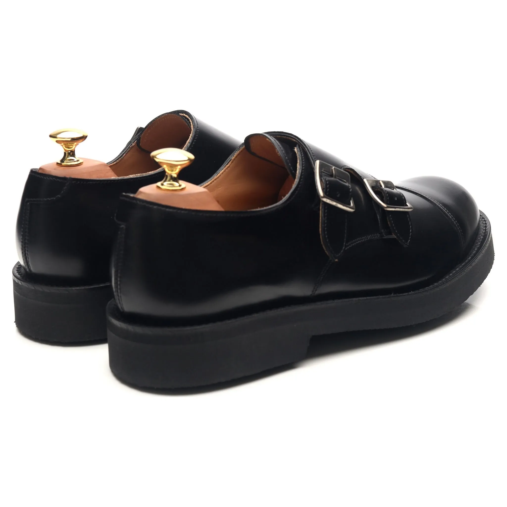 'Diggery' Black Leather Double Monk Strap UK 9 G