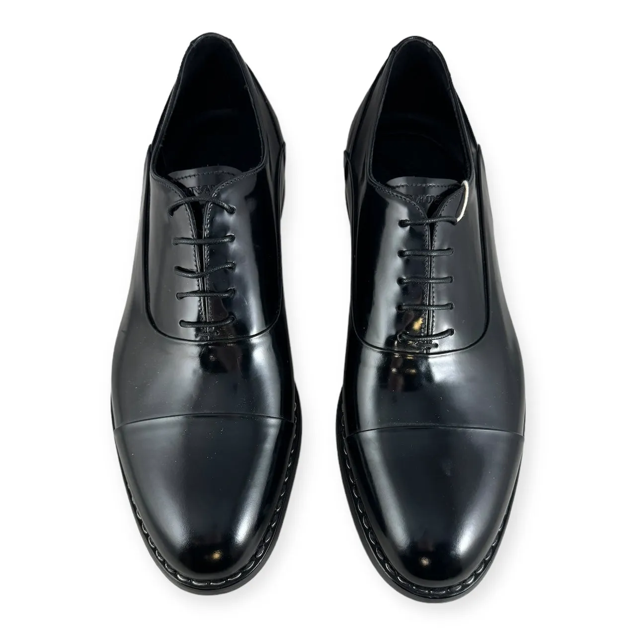 GIORGIO ARMANI High Polish Oxfords in Black | Size 10