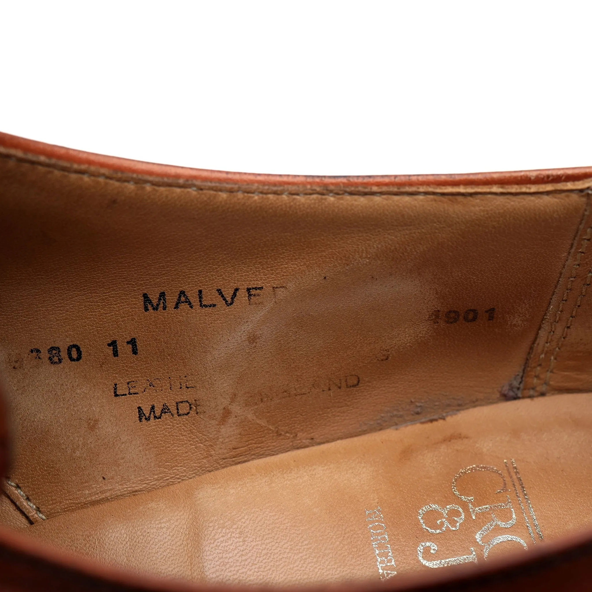 'Malvern' Tan Brown Leather Monk Straps UK 7.5 E