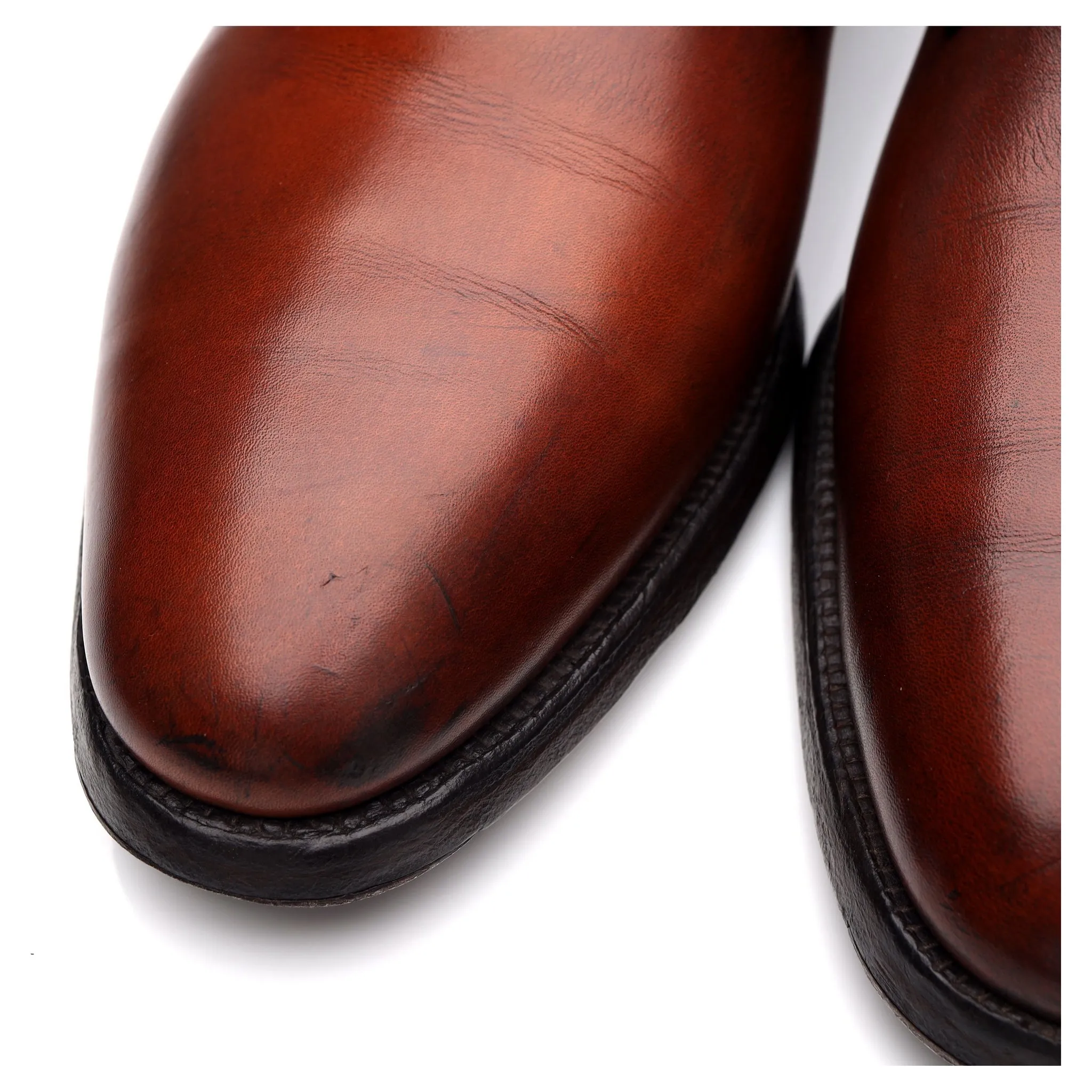 'Malvern' Tan Brown Leather Monk Straps UK 7.5 E