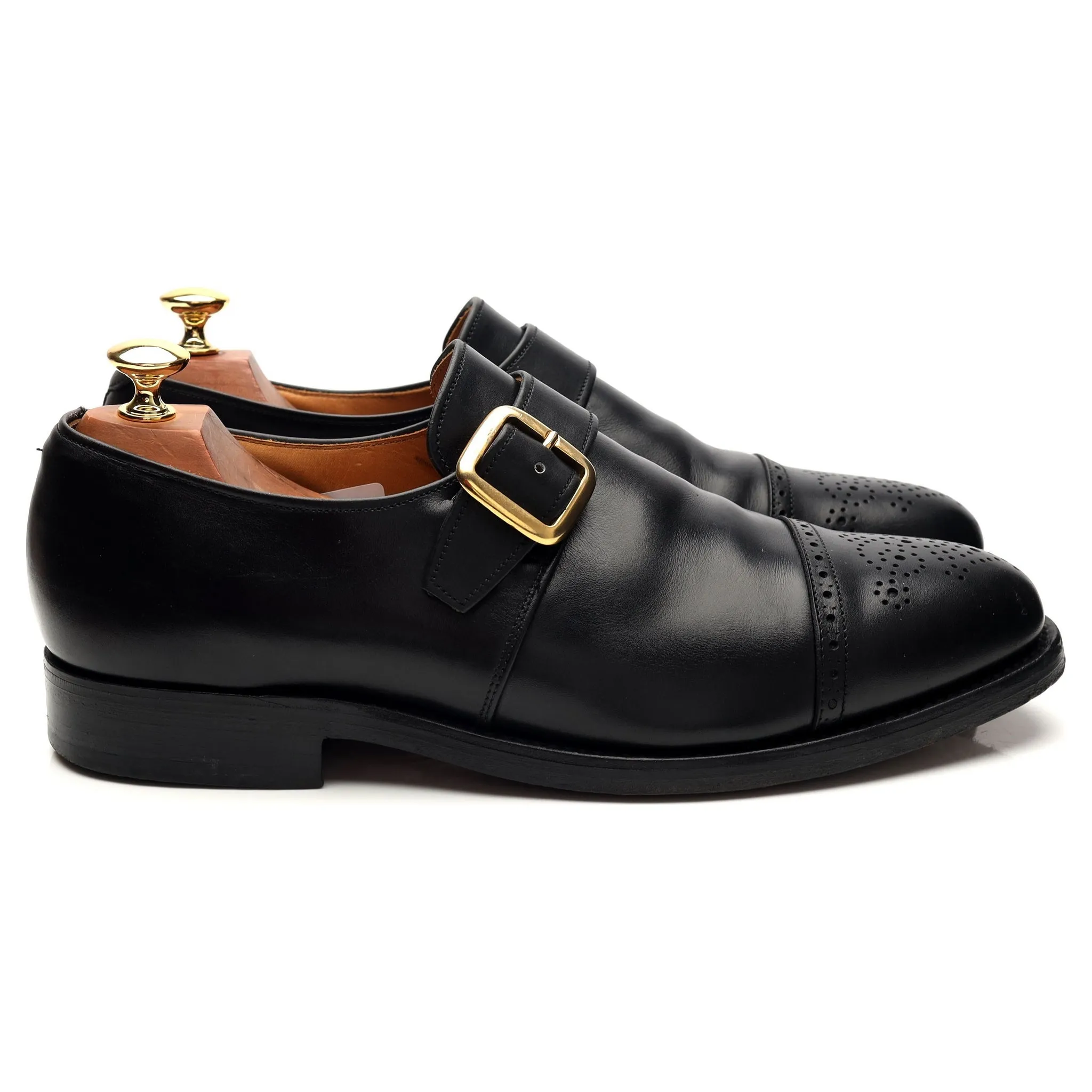 Shipton & Heneage 'Piccadilly' Black Leather Single Monk Strap UK 9 FX