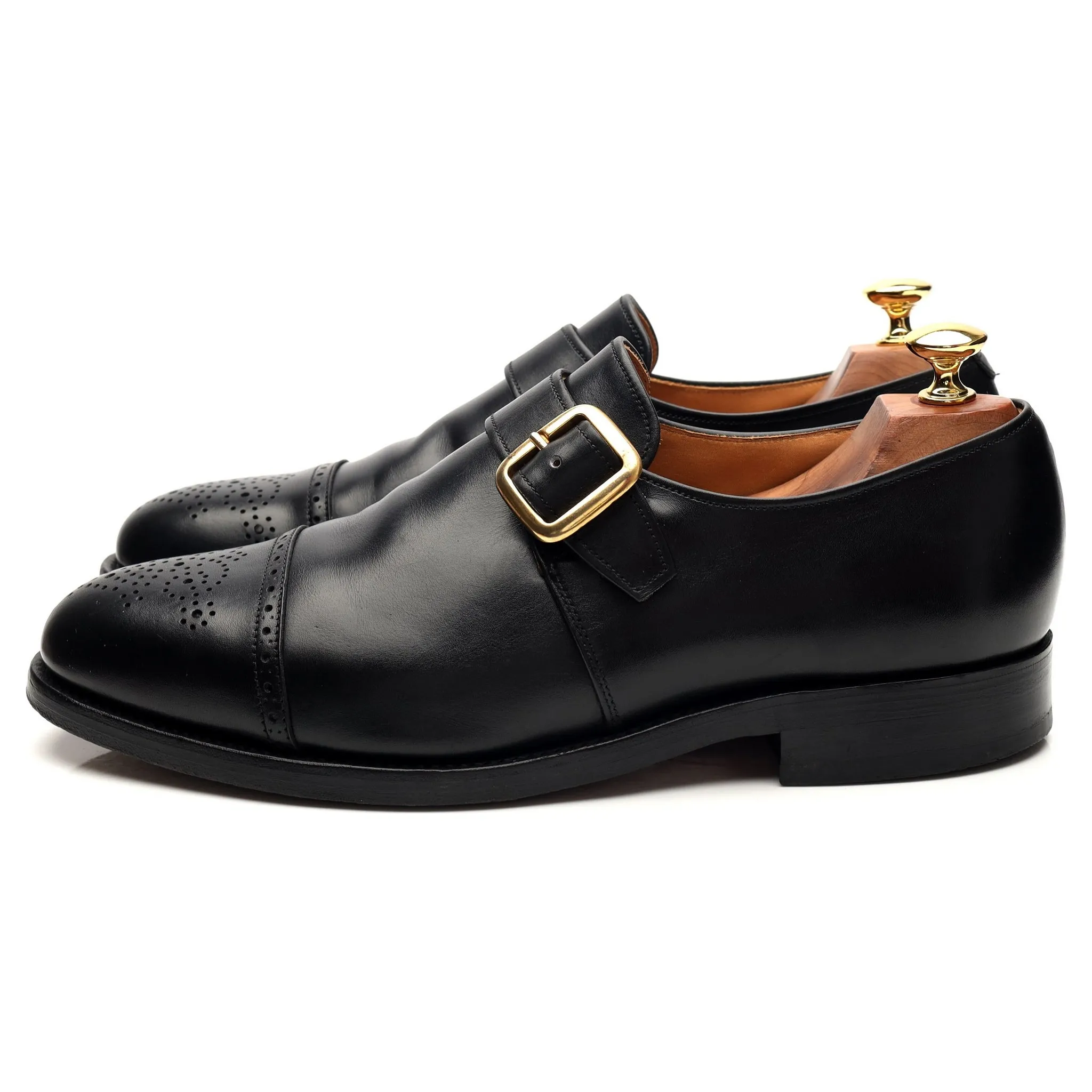 Shipton & Heneage 'Piccadilly' Black Leather Single Monk Strap UK 9 FX